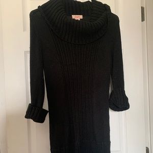 Candie's Juniors Large Black Cowel Neck Knit Sweater Cuffed Sleeves